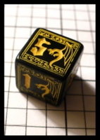 Dice : Dice - 6D - Q Workshop Dragon II Black and Yellow - Q Prize Jan 2010